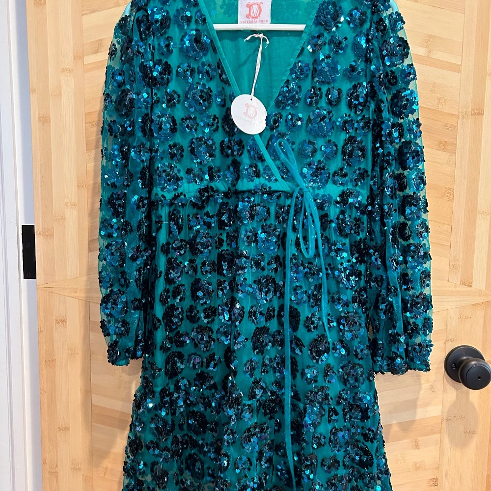 NWT Victoria Dunn Holiday sample dress Hilton Mini in XS